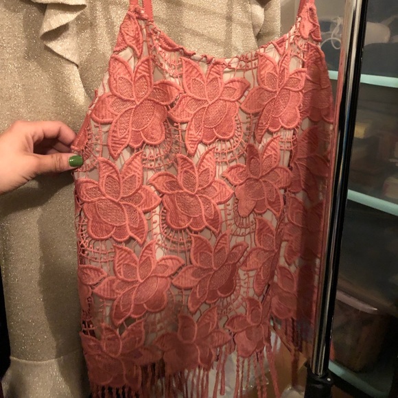 Alice + Olivia Waverly Cami in Dusty Rose & Sesame - Picture 4 of 5